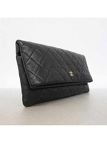 Chanel Chanel Matelassé Clutch Bag, Lambskin, Black, Men's &amp; Women's (view 2)