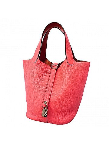 Hermès Hermes Picotin Lock Eclat PM handbag, Taurillon Clemence leather, Rose Azalee, Terre Batue, Y stamp, ladies'. (view 1)