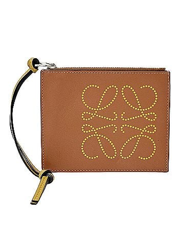 Loewe LOEWE Women's Wallet - Brand Wallet/Coin Purse Anagram Calfskin Brown/Yellow Fragment Case/Coin Purse/Mini with Logo (view 1)