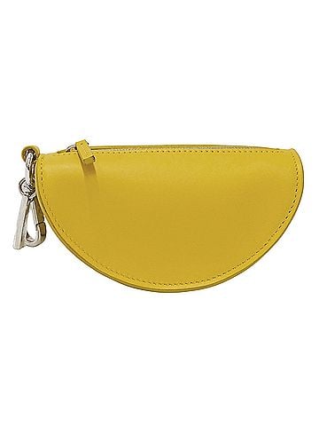 Fendi Fendi handbag/pouch for women, brand name, leather and wool, yellow, 7AR706, taco motif, yellow. (view 2)