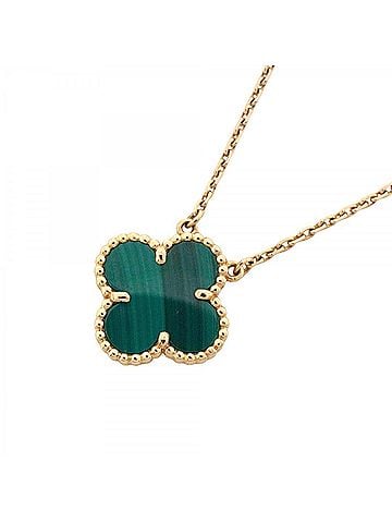 Van Cleef & Arpels Van Cleef &amp; Arpels Alhambra Necklace, 18K Yellow Gold with Malachite Green Stone, for Women (view 1)