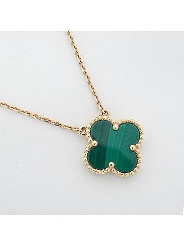 Van Cleef & Arpels Van Cleef &amp; Arpels Alhambra Necklace, 18K Yellow Gold with Malachite Green Stone, for Women (view 2)