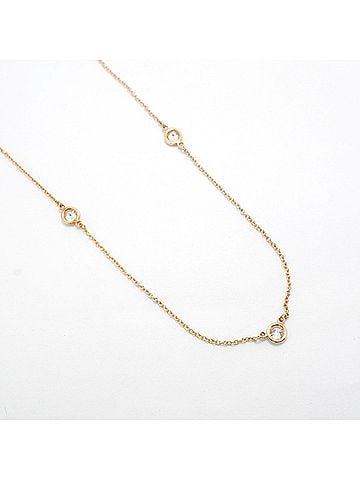 Tiffany & Co. Tiffany &amp; Co. By the Yard Necklace, 3PD (3 Diamonds), 18K Yellow Gold, Ladies' Necklace (view 2)