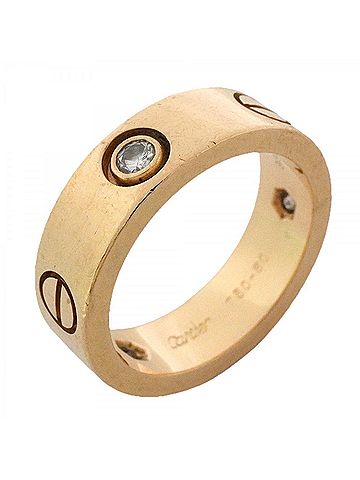Cartier Cartier Love Ring, 3PD, 18K Yellow Gold, Diamonds, Size #50, Ladies (view 1)