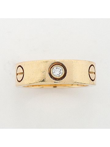 Cartier Cartier Love Ring, 3PD, 18K Yellow Gold, Diamonds, Size #50, Ladies (view 2)