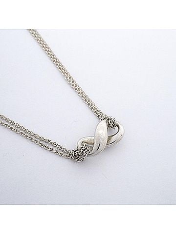 Tiffany & Co. Tiffany &amp; Co. Infinity Double Chain Necklace, Sterling Silver 925, Women's (view 2)