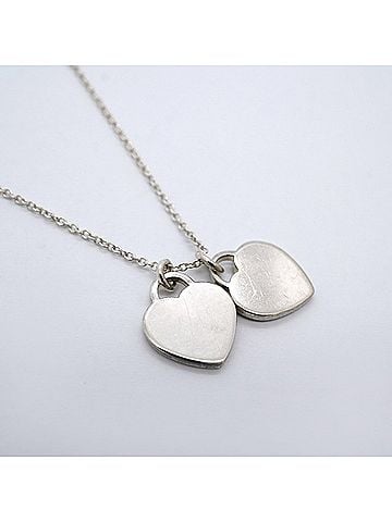 Tiffany & Co. Tiffany &amp; Co. Double Return to Heart Necklace, Sterling Silver 925, Women's (view 2)