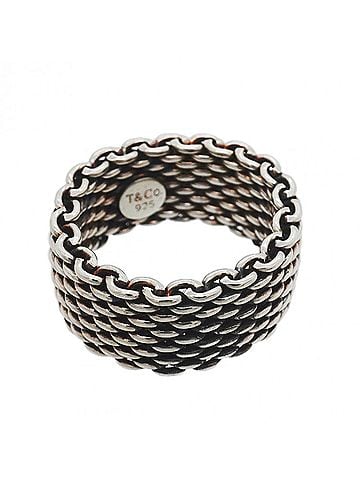 Tiffany & Co. Tiffany &amp; Co. Somerset Mesh Ring, Sterling Silver 925 (Women's) (view 1)