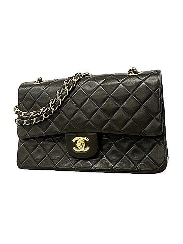 Chanel Chanel Matelassé Shoulder Bag, Double Flap, Chain, Lambskin, Black, Women's (view 1)