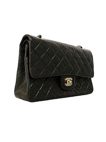 Chanel Chanel Matelassé Shoulder Bag, Double Flap, Chain, Lambskin, Black, Women's (view 2)
