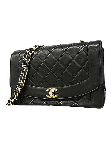 Chanel Chanel Diana Chain Shoulder Bag, Lambskin, Black, Women's (view 1)