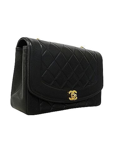 Chanel Chanel Diana Chain Shoulder Bag, Lambskin, Black, Women's (view 2)