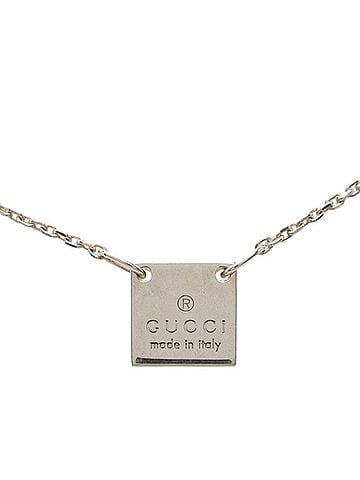 Gucci Gucci Mini Square Plate Pendant Necklace, SV925 Silver, Women's. (view 1)