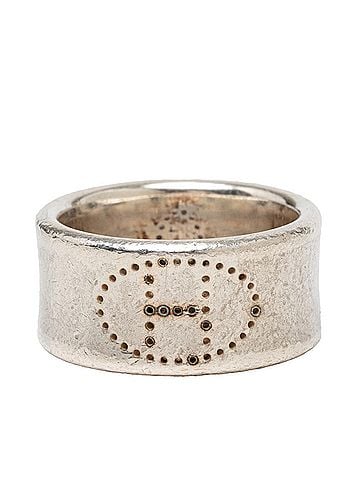 Hermès Hermes SV925 Silver Eclipse Ruban Ring, Size #58, Women's HERMES 1 (view 1)