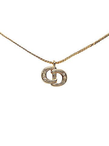 Christian Dior Christian Dior Dior CD Logo Pendant Necklace, Gold Rhinestone Plated, GP, Women's. (view 1)