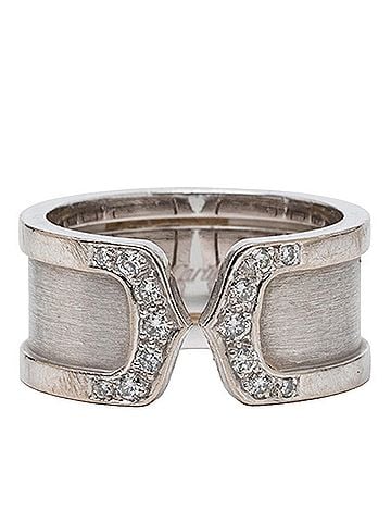 Cartier Cartier C2 Ring, Size #55, 18KWG White Gold 750, Women's CARTIER (view 1)
