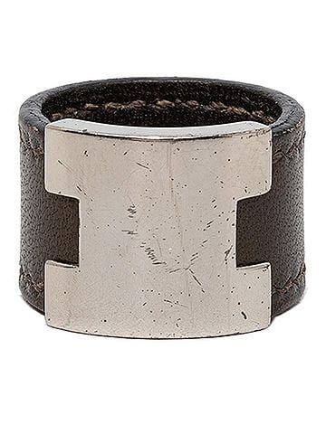 Hermès Hermes Roulie Ring, Brown Silver Leather Women's. (view 1)