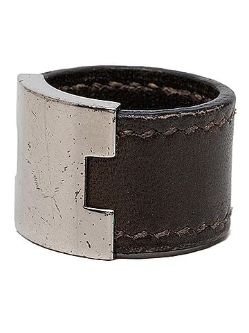 Hermès Hermes Roulie Ring, Brown Silver Leather Women's. (view 2)