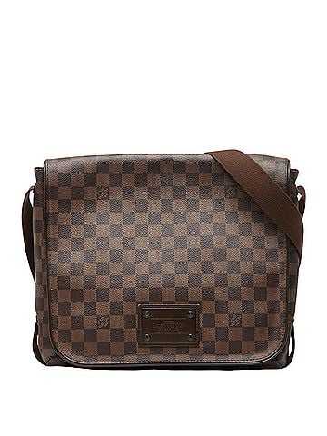 Louis Vuitton Louis Vuitton Damier Brooklyn MM Messenger Bag, Crossbody Shoulder N51211, Brown Leather, Women's, LOUIS VUITTON (view 1)