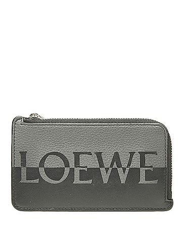 Loewe Loewe Logo Bicolor Fragment Case Wallet/Coin Purse/Business Card Holder/Card Gray Black Leather Women's LOEWE (view 1)