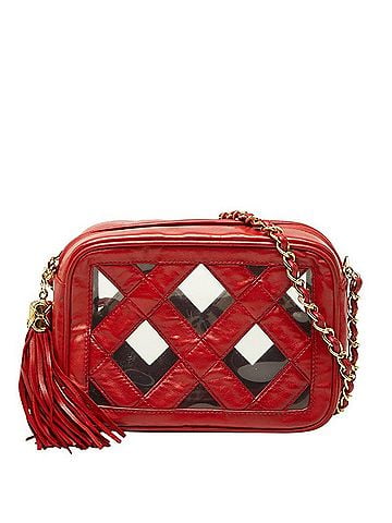 Chanel Chanel Coco Mark Chain Shoulder Bag with Tassel, Red Lambskin, Vinyl, Women's CHANEL (view 1)