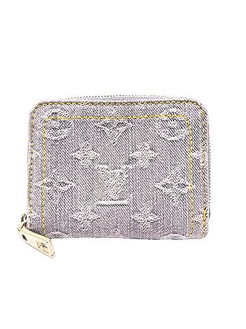 Louis Vuitton LOUIS VUITTON Monogram Denim Zippy Coin Purse Washed Grey M14277 Wallet/Coin Case Leather Women's (view 1)