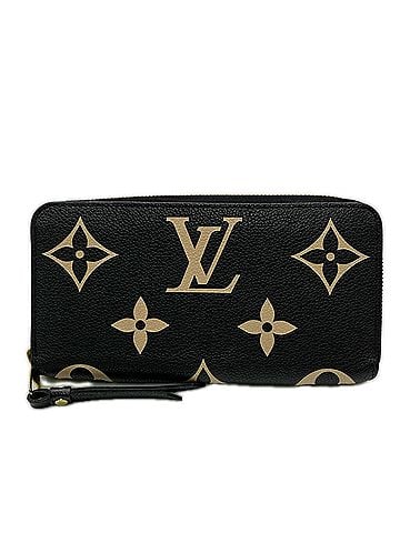 Louis Vuitton LOUIS VUITTON Monogram Empreinte Zippy Wallet Bicolor M80481 Long Black Grained Calf Leather Women's (view 1)