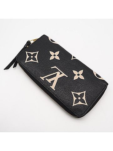 Louis Vuitton LOUIS VUITTON Monogram Empreinte Zippy Wallet Bicolor M80481 Long Black Grained Calf Leather Women's (view 2)