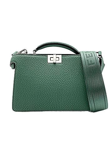 Fendi FENDI Peekaboo I.U. Shoulder Bag X-Cross 7VA582 Leather Green Men's Women's (view 1)