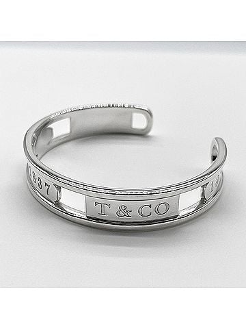 Tiffany & Co. TIFFANY&amp;Co. Tiffany 1837 Element Cuff Bangle SV925 Silver Men's Women's (view 2)