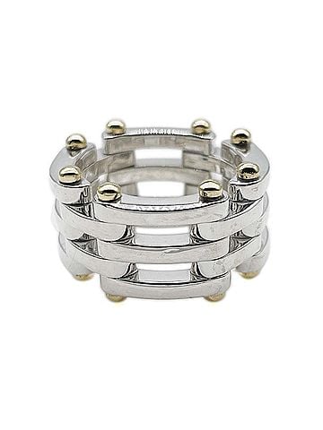Tiffany & Co. TIFFANY&amp;Co. Tiffany Gate Combination Ring, SV925 18K Yellow Gold, 7779, Silver, Women's (view 1)