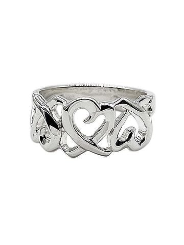 Tiffany & Co. TIFFANY&amp;Co. Tiffany &amp; Co. Paloma Picasso Triple Loving Heart Ring, SV925 7825 Silver, Women's (view 1)