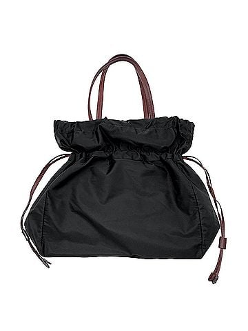 Prada PRADA logo drawstring bag tote BN1757 nylon leather black women's (view 2)