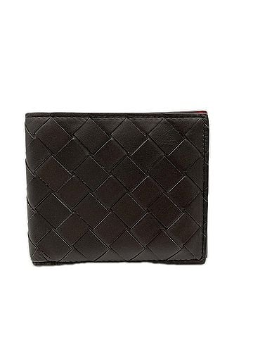 Bottega Veneta BOTTEGA VENETA Intrecciato 743211 Bi-fold Wallet Brown Red Calf Leather Men's (view 1)