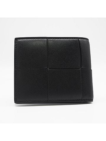 Bottega Veneta BOTTEGA VENETA Cassette 649605 Bi-fold Wallet, Black Calf Leather, Men's (view 2)