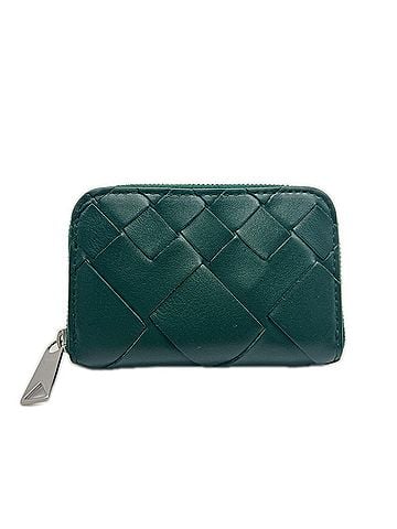 Bottega Veneta BOTTEGA VENETA Intrecciato Zippered Coin Purse 620348 Wallet/Coin Case Green Calf Leather Men's (view 1)