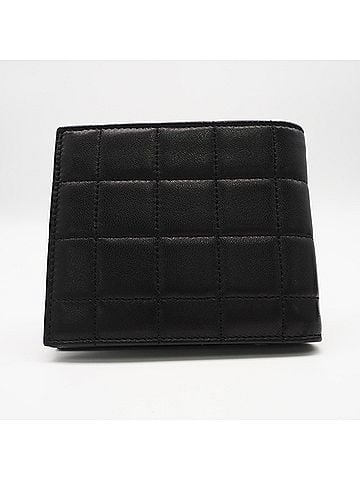 Yves Saint Laurent YVES SAINT LAURENT Calf Leather Quilted Logo Compact Wallet 756284 Bi-fold Black Men's (view 2)