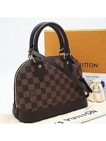 Louis Vuitton LOUIS VUITTON Damier Alma BB N41221 Handbag Brown Beige PVC Leather Women's (view 2)
