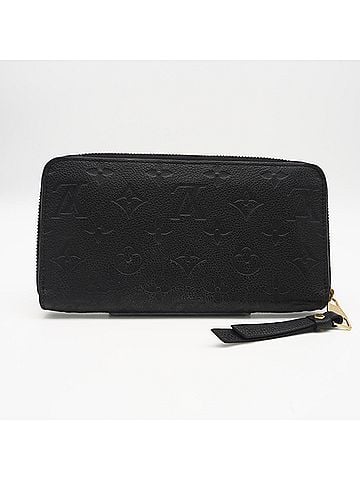Louis Vuitton LOUIS VUITTON Monogram Empreinte Zippy Wallet Noir M61864 Long Black Calf Leather Women's (view 2)
