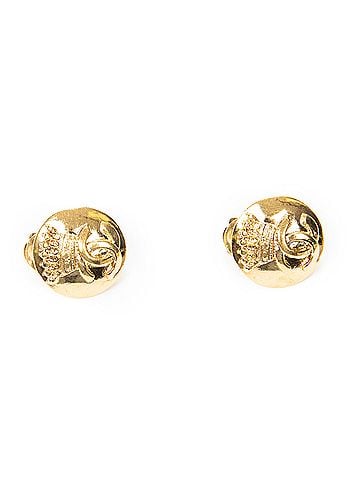 Chanel CC Crown Round Clip On Earrings (view 1)