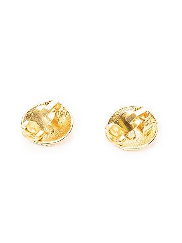 Chanel CC Crown Round Clip On Earrings (view 2)