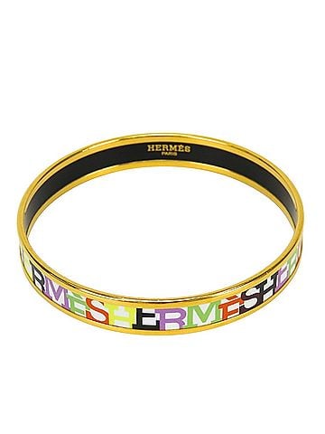 Hermès Hermes Bangle Email PM Metal White Multicolor Gold Hardware Cloisonné Bracelet for Women HERMES (view 1)