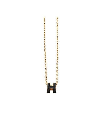 Hermès Hermes Mini Pop H Necklace, Black and Gold (view 1)