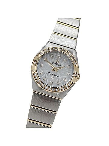 Omega Omega Constellation Brushed 123.25.24.60.55.002 Women's Watch, Brand Name, 12P Diamonds, Mother-of-Pearl, Quartz Movement, Stainless Steel (SS) and Pink Gold (PG) (view 1)
