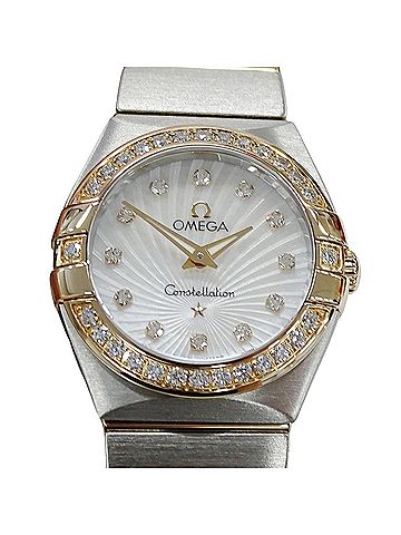 Omega Omega Constellation Brushed 123.25.24.60.55.002 Women's Watch, Brand Name, 12P Diamonds, Mother-of-Pearl, Quartz Movement, Stainless Steel (SS) and Pink Gold (PG) (view 2)