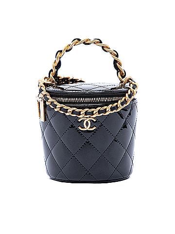 Chanel Quilted Patent Afternoon Tea Top Handle Vanity Case with Chain (view 1)