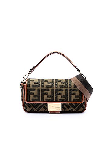 Fendi Zucca Embroidered Canvas Baguette Satchel (view 1)