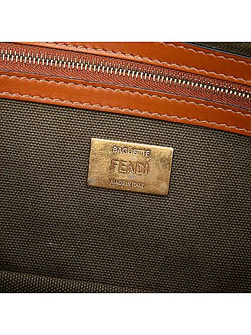 Fendi Zucca Embroidered Canvas Baguette Satchel (view 2)