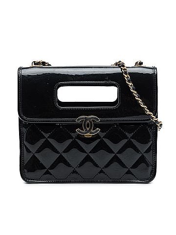 Chanel Mini Quilted Patent Graphic Catch Flap (view 1)