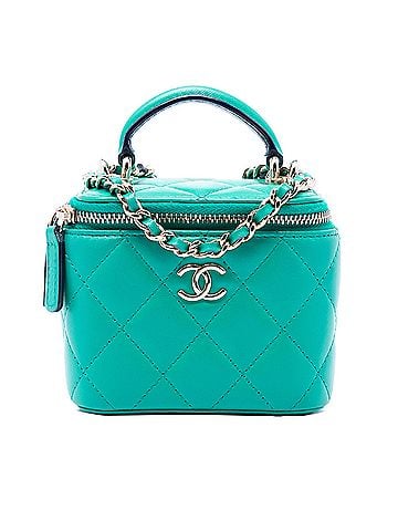 Chanel Mini CC Quilted Lambskin Top Handle Vanity Case With Chain (view 1)
